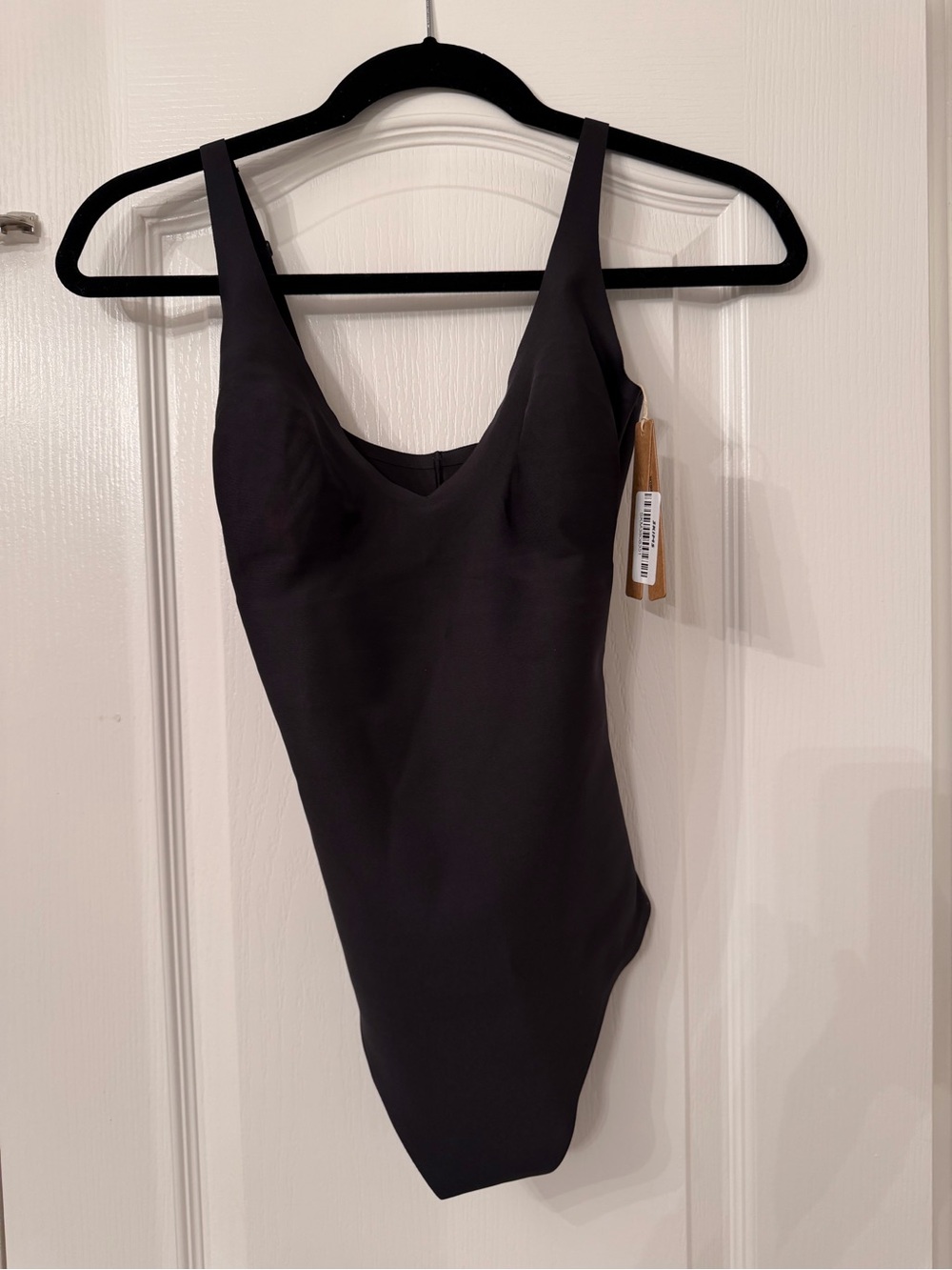 Core Sculpt Plunge Thong Bodysuit-Onyx